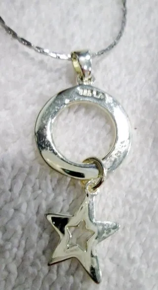 19" DREAM HOOP LOOP STAR Charm Dangle Silver Necklace Pendant Inspirational Jewelry