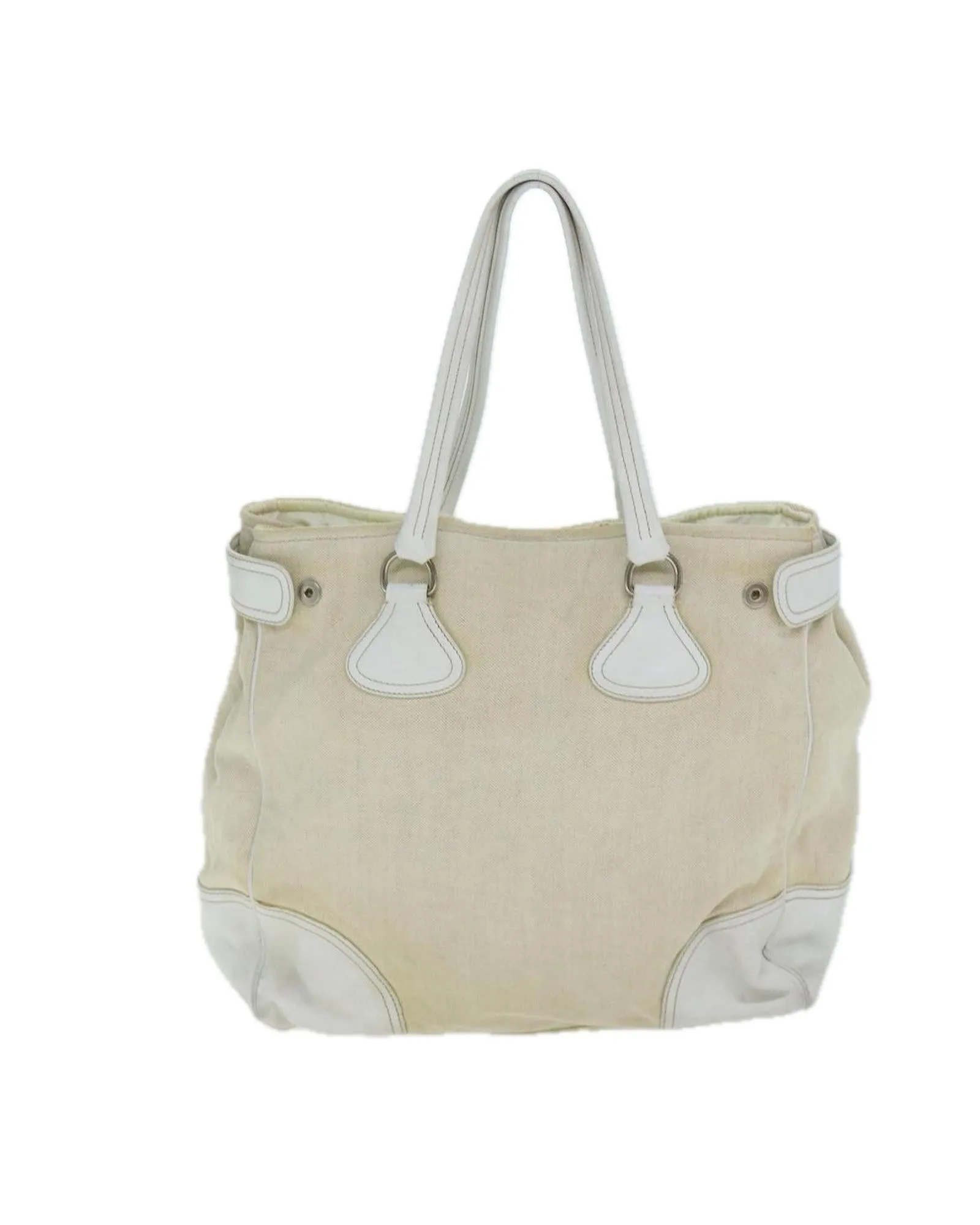 Canvas and Leather Tote Bag with Handle Drop