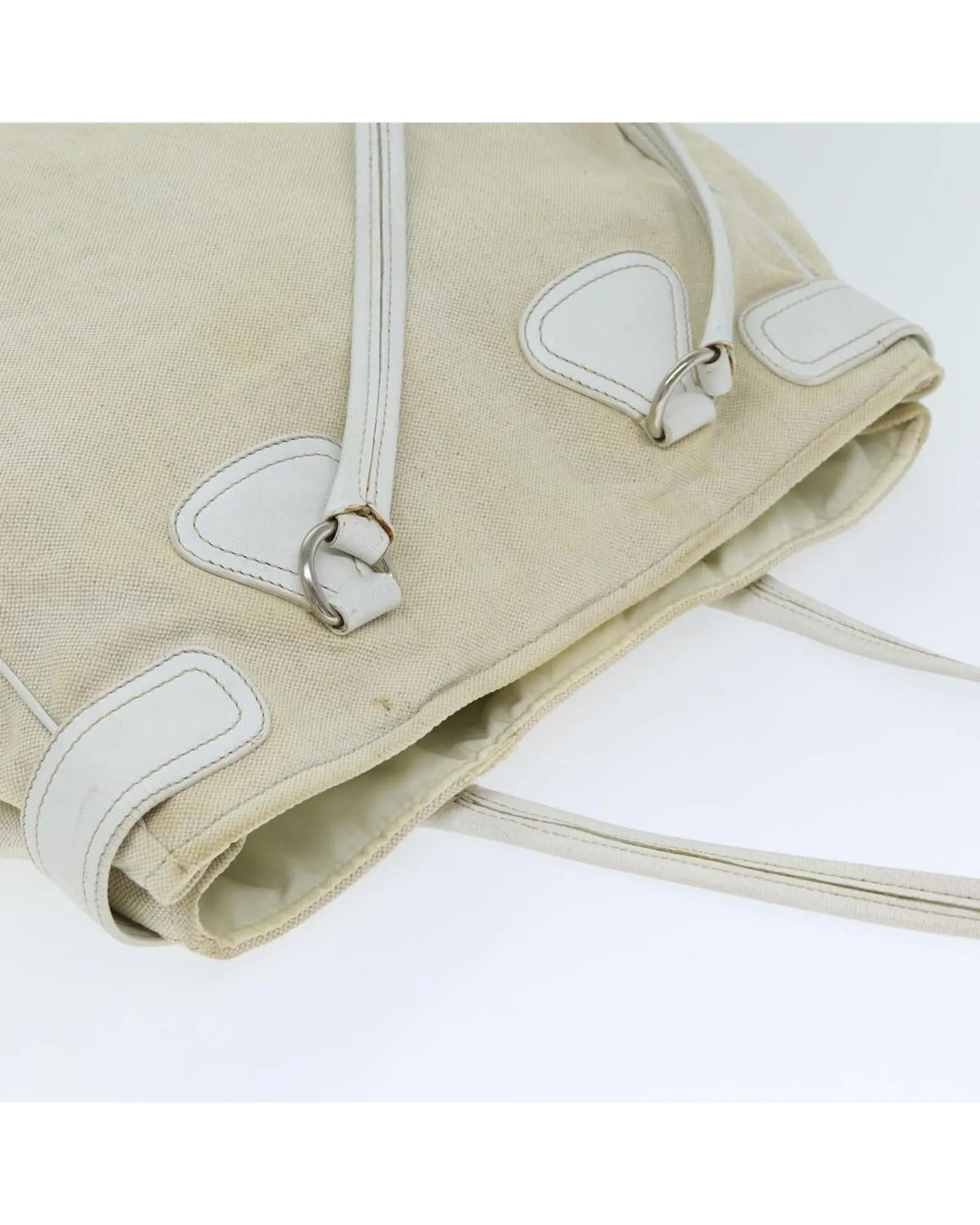 Canvas and Leather Tote Bag with Handle Drop
