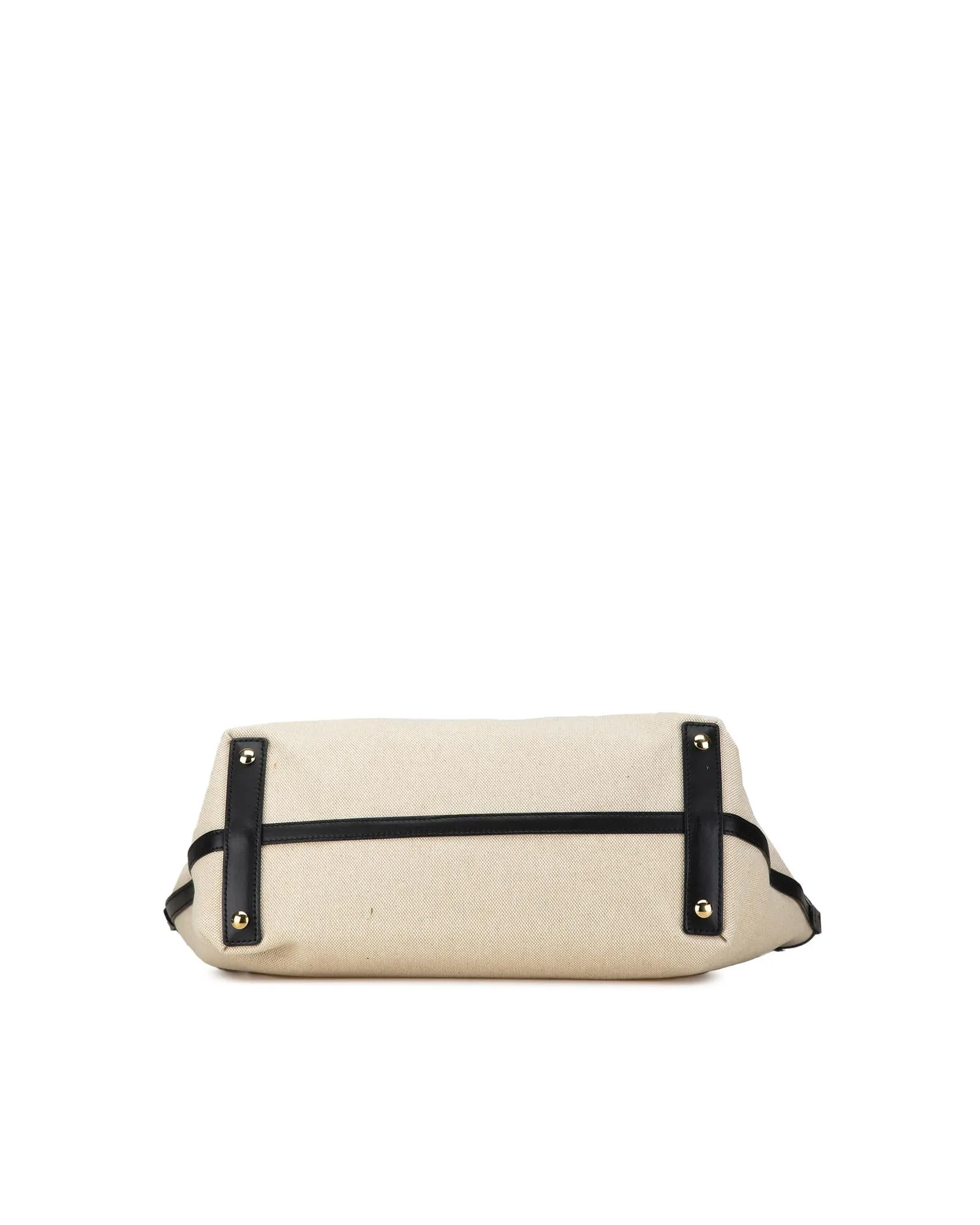 Canvas Logo Soft Belt Tote with Leather Trim and Zip Pouch