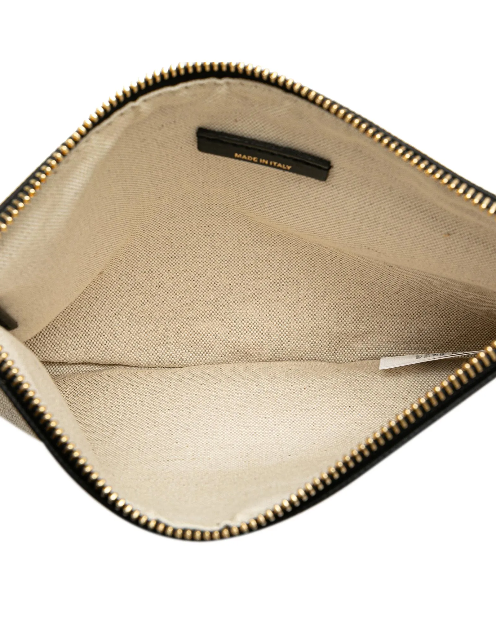 Canvas Logo Soft Belt Tote with Leather Trim and Zip Pouch