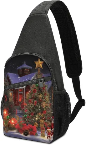 Christmas Cheer Sling Bag Sport Backpack Hiking Daypack Casual Chest Packs Crossbody Bag for Men Women