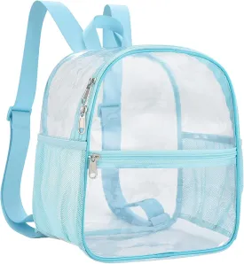 Clear Backpack Stadium Approved 12126 Clear Mini Backpack Small Transparent Backpack for Concert, Beach, Work, Travel & SportingAqua