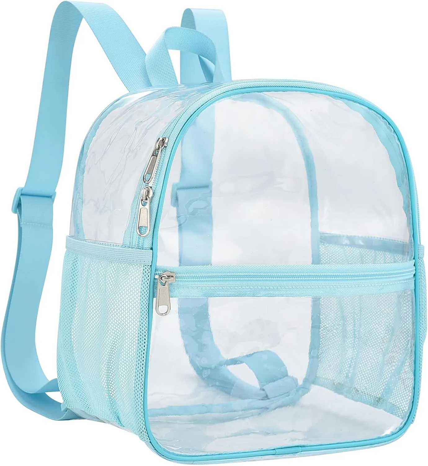 Clear Backpack Stadium Approved 12126 Clear Mini Backpack Small Transparent Backpack for Concert, Beach, Work, Travel & SportingAqua