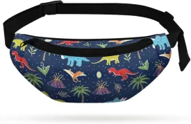 Cozeyat Cartoon Dinosaur Kids Fanny Pack for Boys, Travel Small Waist Bag Crossbody Belt Bag for Little Boys Toddler Cute Fanny Bag