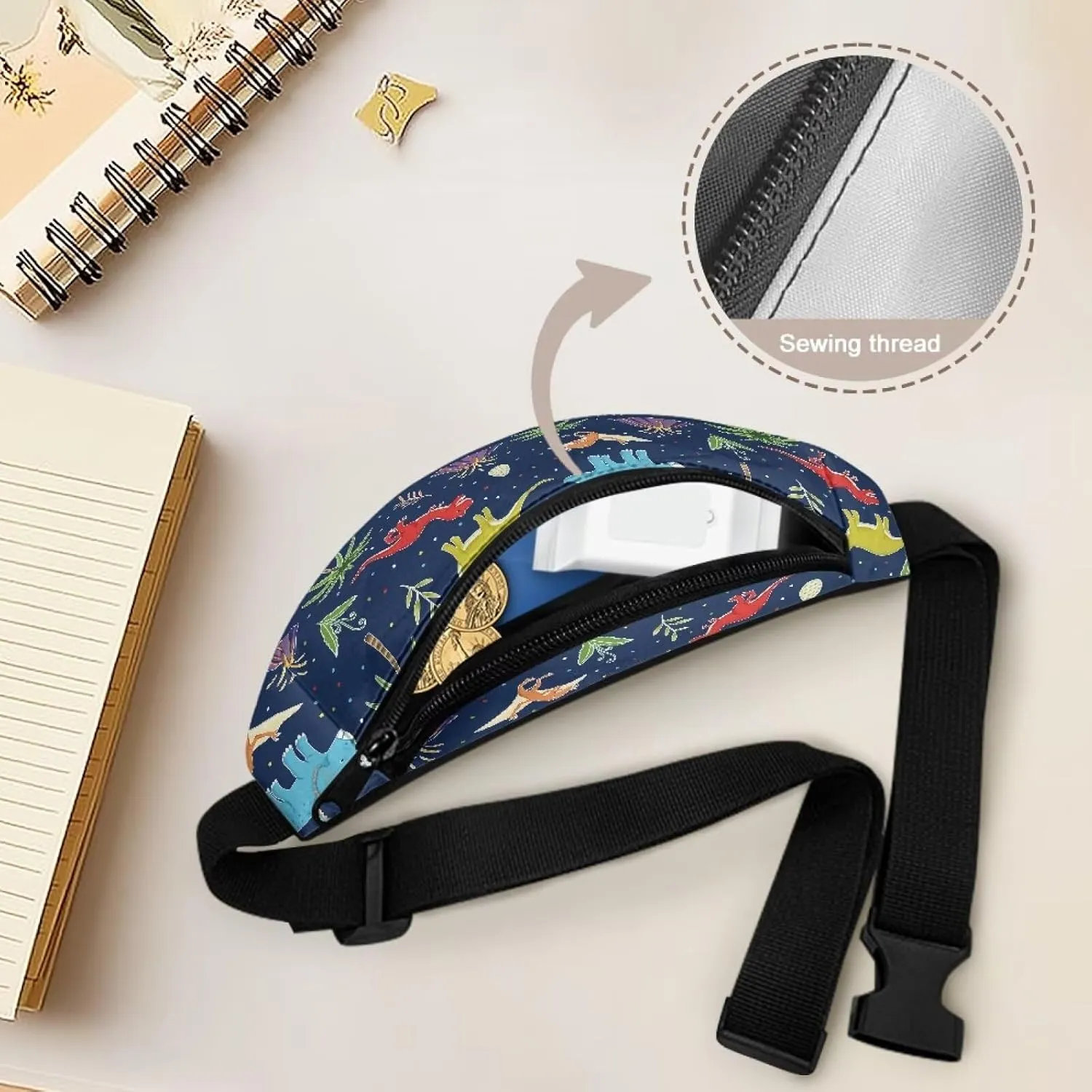 Cozeyat Cartoon Dinosaur Kids Fanny Pack for Boys, Travel Small Waist Bag Crossbody Belt Bag for Little Boys Toddler Cute Fanny Bag