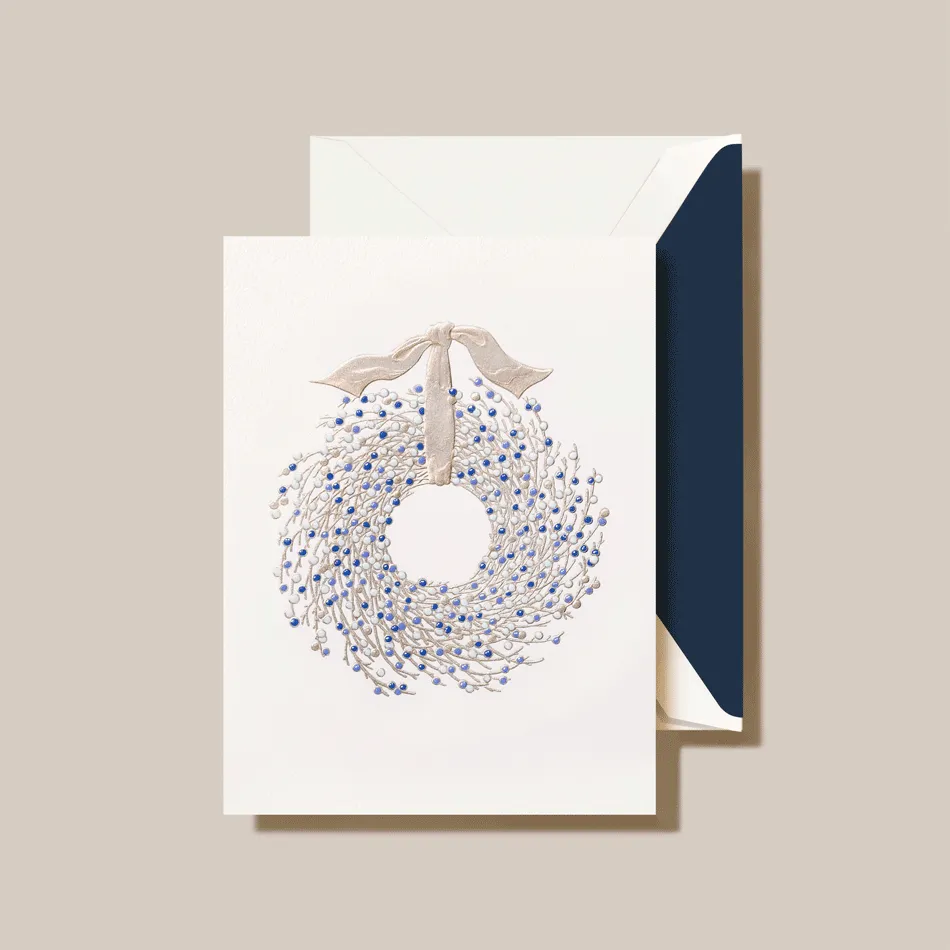 Crane Boxed Holiday Cards - Juniper Berry Holiday Wreath