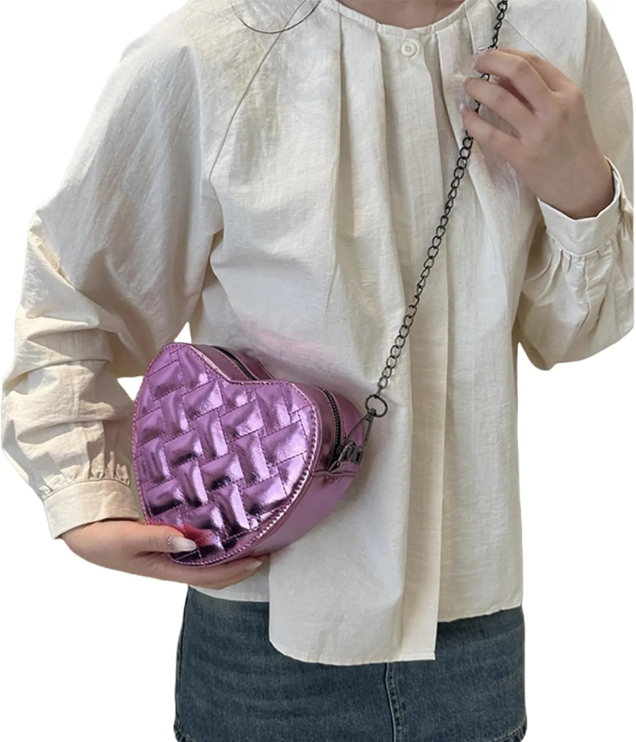Cute Heart Shape Shoulder Bag Crossbody Handbags Coin Change Purse for Little Girls Toddlers