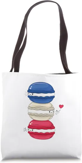 Cute Kawaii Illustration of Macarons Tote Bag