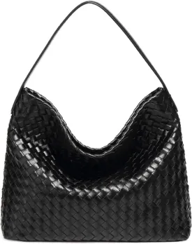 Dyalsa Woven Tote Bag for Women - Vegan Leather Large Messenger Retro Handmade Travel Shoulder Bag