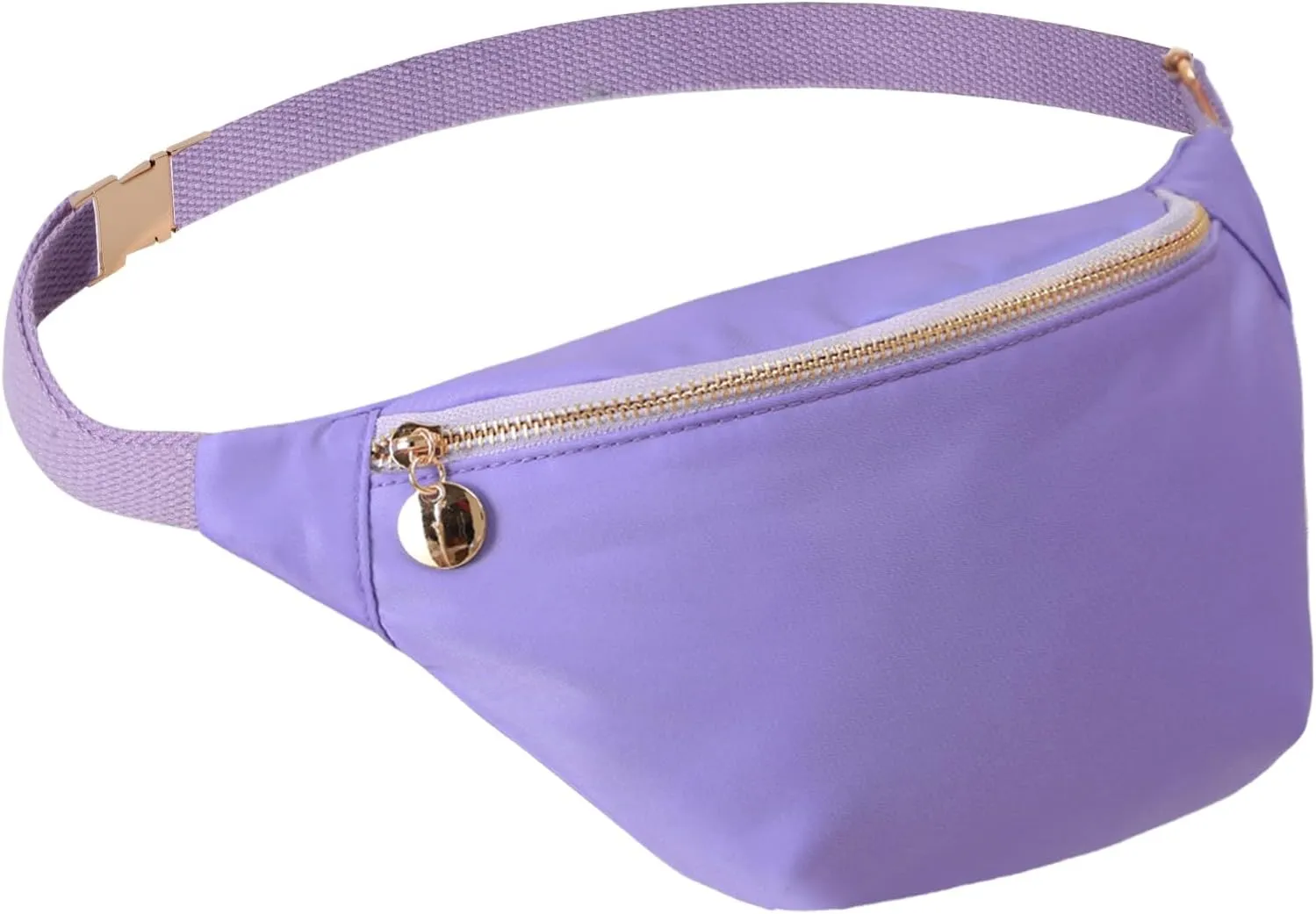 Fanny Pack for Women Crossbody Belt Bag with Adjustable Strap, Fashion Waist Pack Bag Bum bag for Traveling Hiking Cycling Running Casual(Pure Purple)