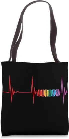 French Cookie Heartbeat EKG Pulse Macaron Cookie Macarons Tote Bag