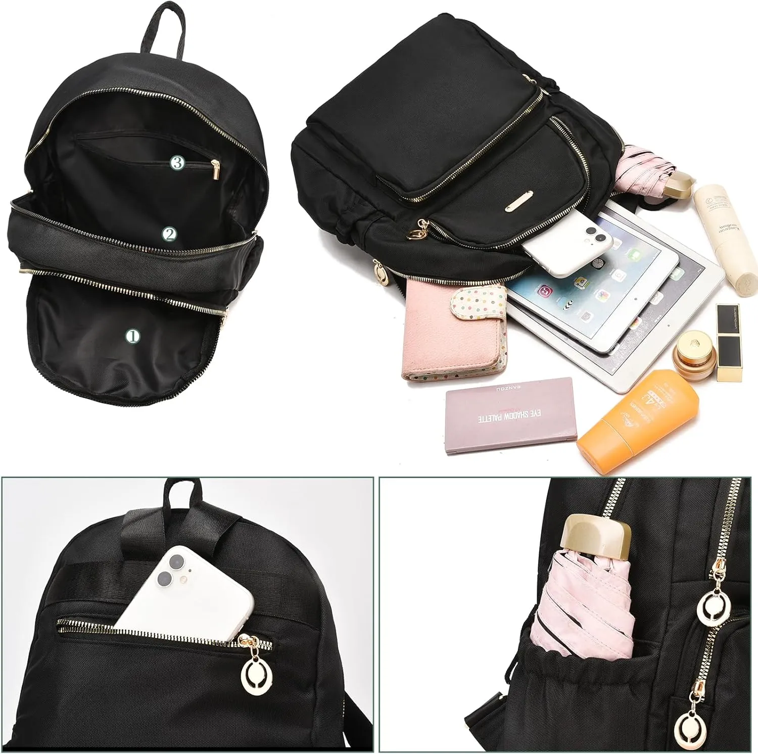 I IHAYNER Mini Backpack Purse Small Backpack for Women Lightweight Nylon Travel Bags Small Casual Daypacks for College Work Khaki
