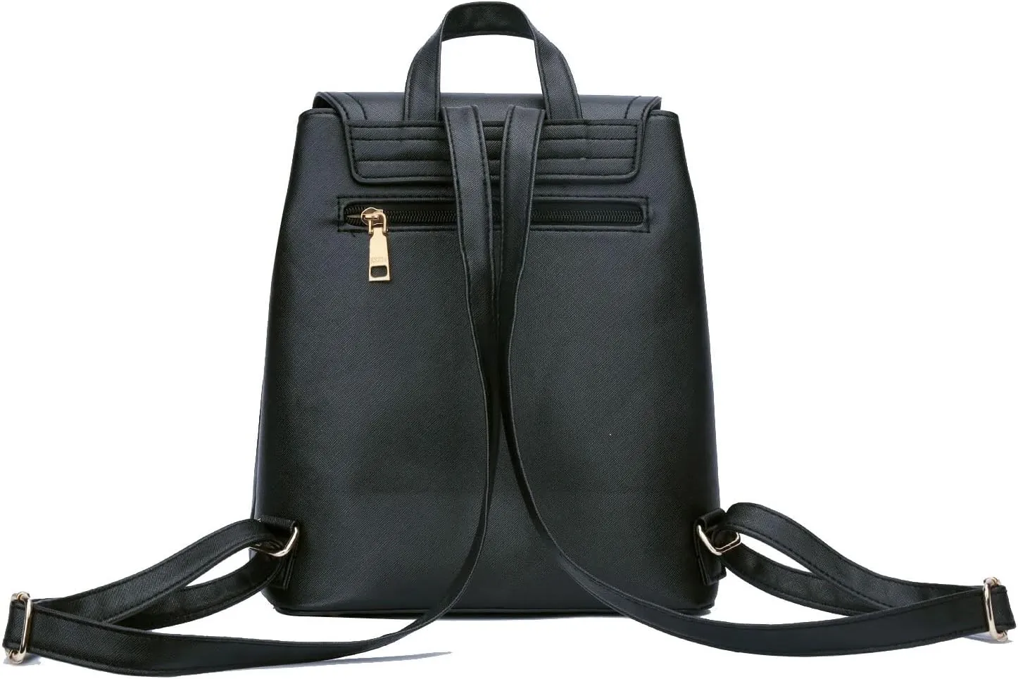 KKXIU Stylish Small Teen Girls Backpack Bag for Women Synthetic Leather Mini Bookbag Purse with Multiple Pockets (a-black)