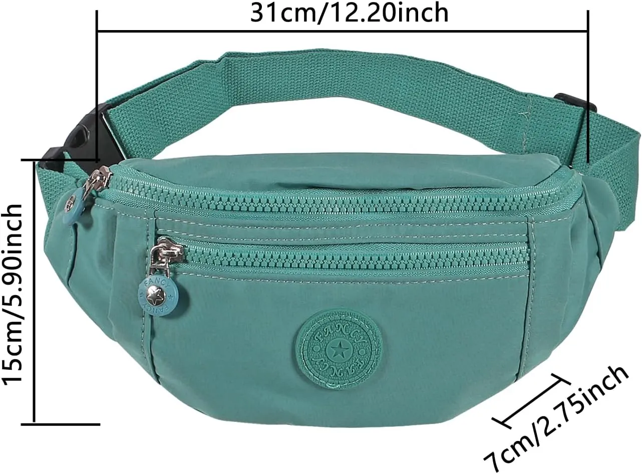 Large Crossbody Fanny Pack with 3-Zipper Pockets,Gifts for Enjoy Sports Festival Workout Traveling Running Casual Hands-Free Wallets Waist Pack Phone Bag Fits All Phones (Green)