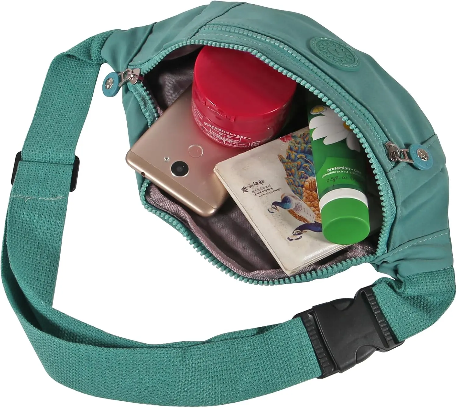Large Crossbody Fanny Pack with 3-Zipper Pockets,Gifts for Enjoy Sports Festival Workout Traveling Running Casual Hands-Free Wallets Waist Pack Phone Bag Fits All Phones (Green)