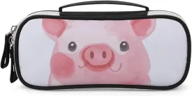 Lovely Pig Leather Makeup Bag Portable Small Cosmetic Organizer Waterproof Toiletry Bags Brushes Pencils And Travel Make Up Accessories