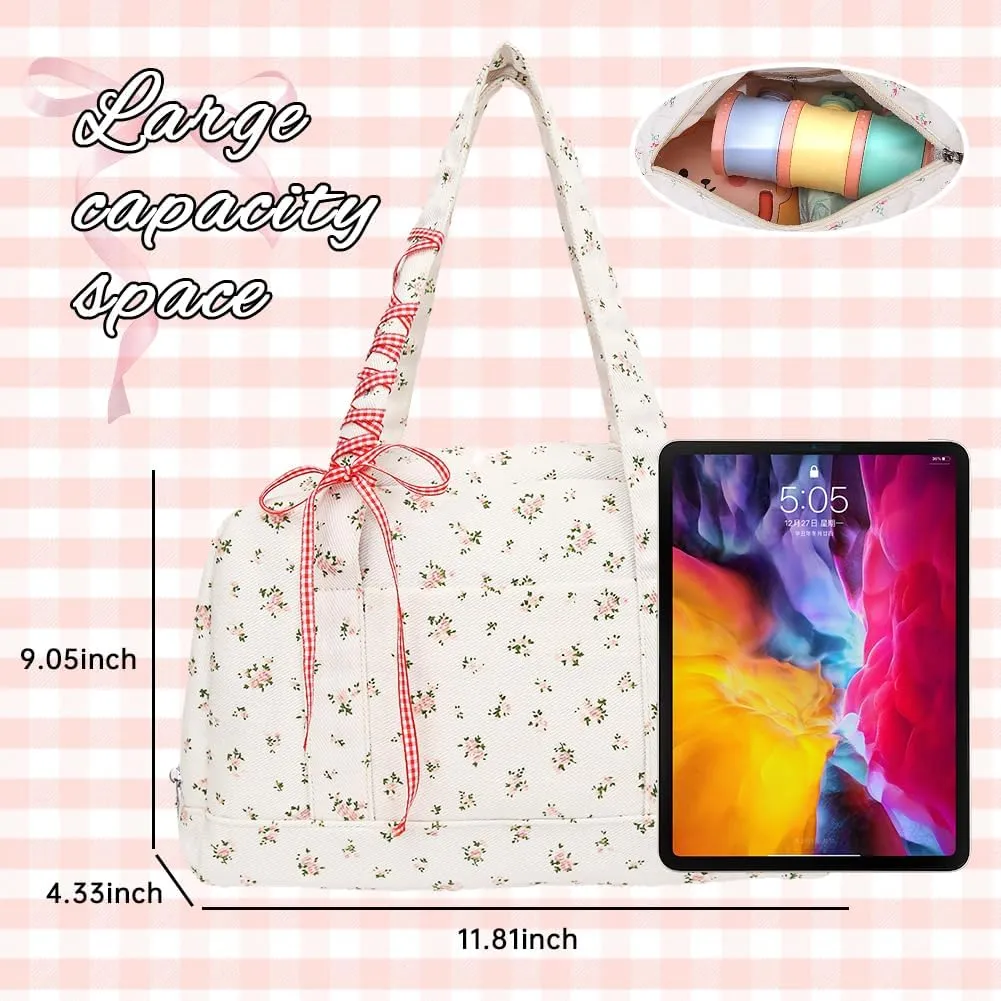 Mini Gym Bag for Women,Floral Quilted Duffel Bag Cute Flirty Aesthetic Tote Handbag Workout Sport Carry On Tote