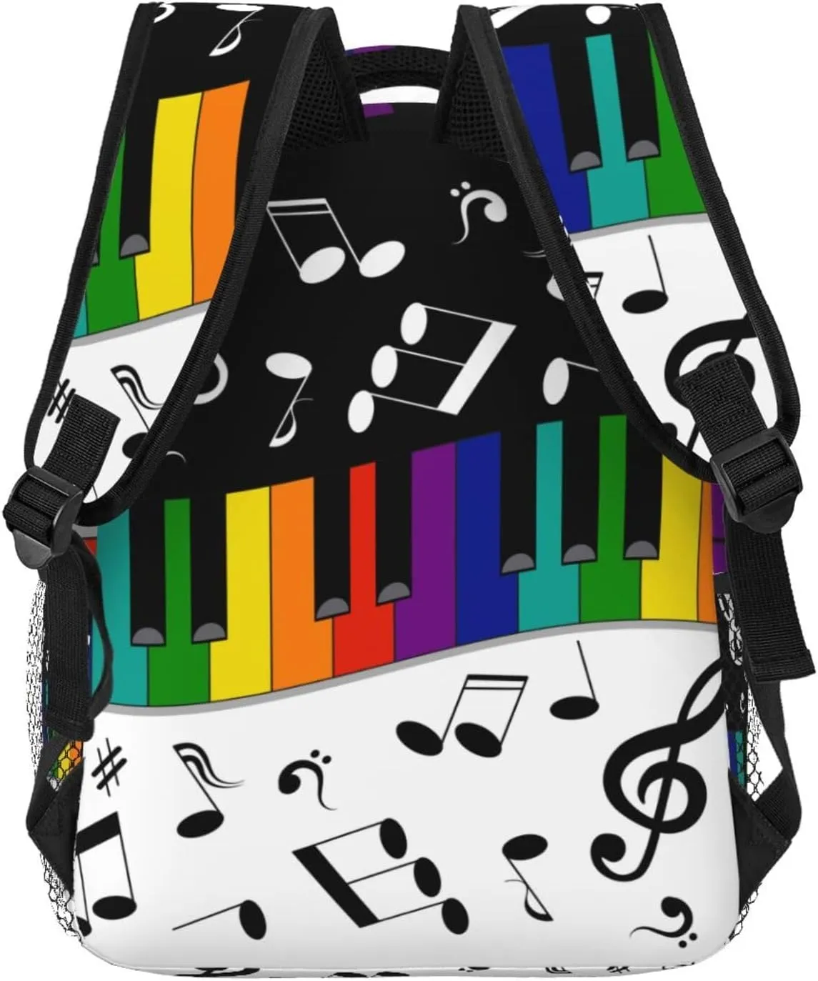 Musical Note Rainbow Key Music Backpack For School Laptop Bags Bookbag Big Casual Daypack For Student Girls Boys Kids Teens Travel Sports Work
