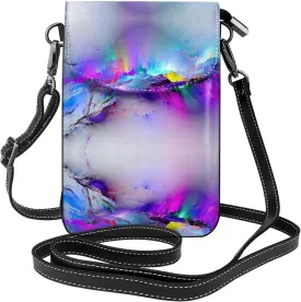 Northern Lights Painting Small Cell Phone Purse - Ideal Travel Accessory for Women and Teens - Adjustable Strap