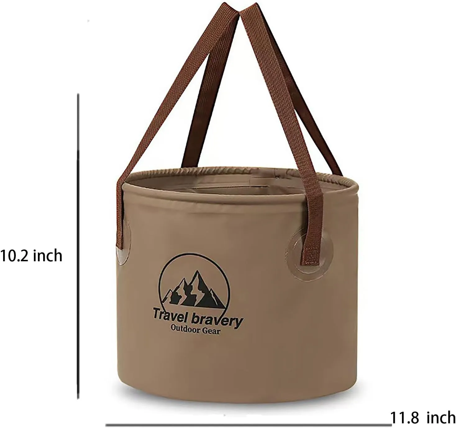 Outdoor Portable Folding Bucket, Picnic, Fishing Bucket, Water Bucket, Large Capacity Handheld Bucket, Suitable for Camping, Hiking, Water Filling, Vegetables and Fruits (Coffeecolour, 20L)