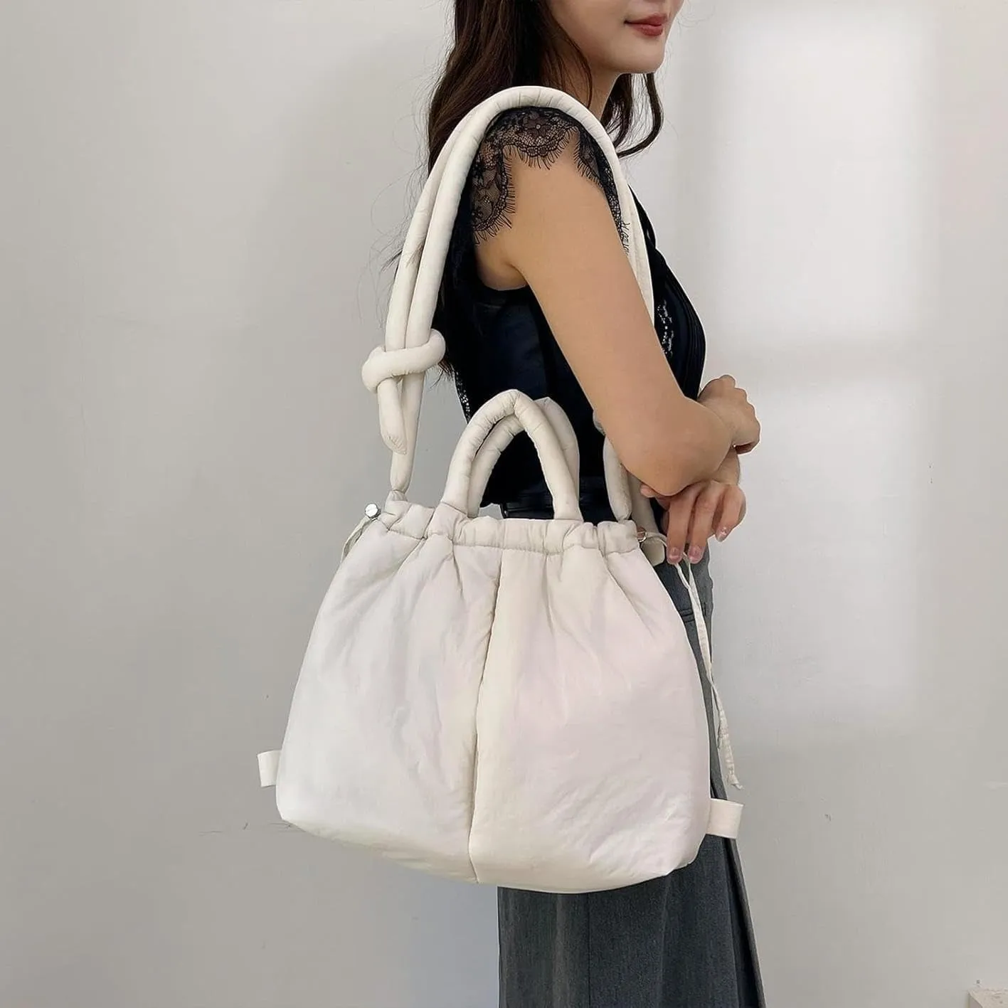 Puffer Convertible Backpack Purse for Women Fashion Crossbody Bag Multipurpose Casual Handbag