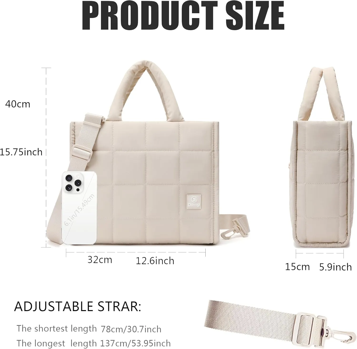 Quilted Crossbody Bags for Women - Small Tote Shoulder Puffer Weekender Overnight Handbag Organizer