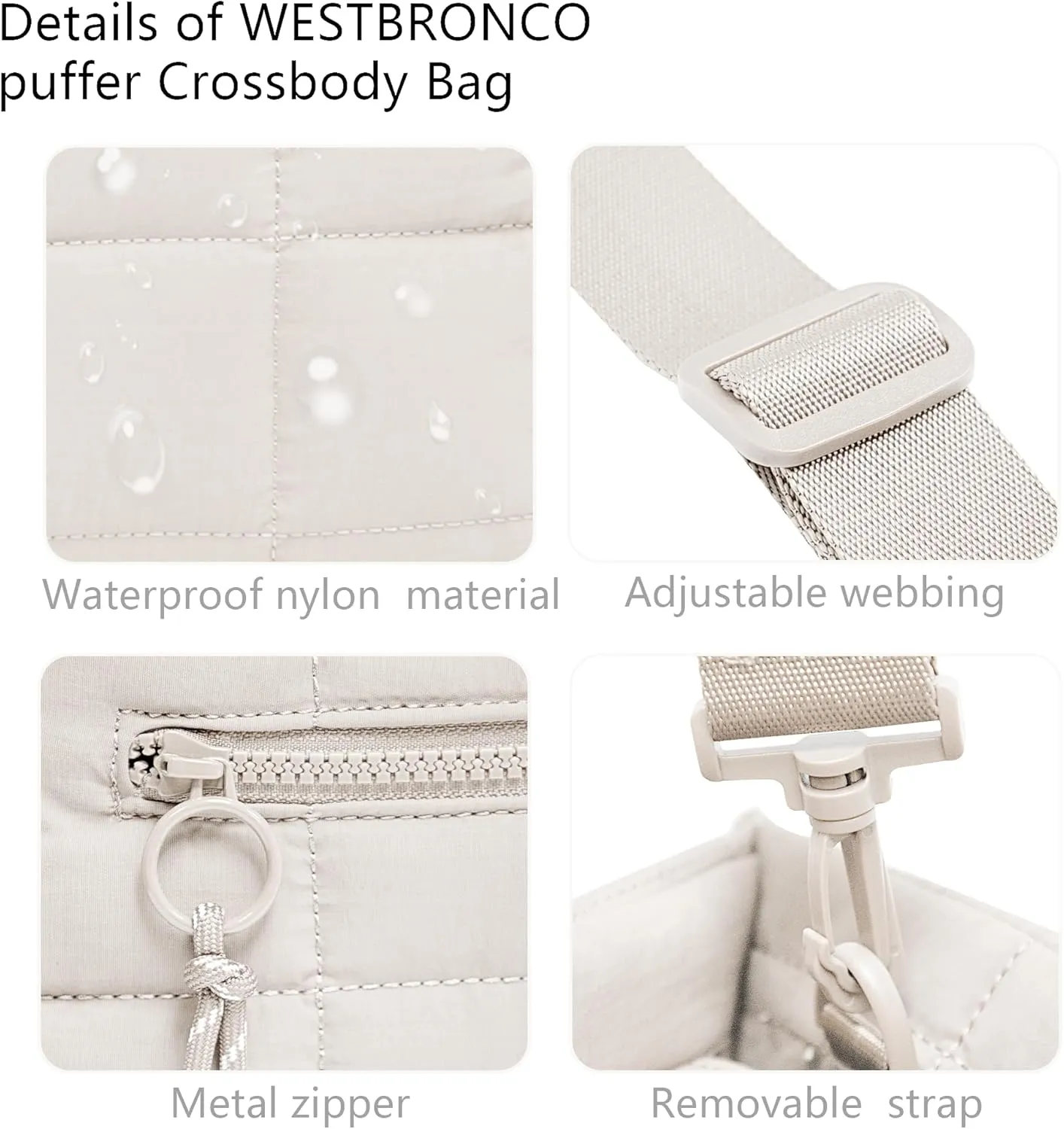 Quilted Crossbody Bags for Women - Small Tote Shoulder Puffer Weekender Overnight Handbag Organizer