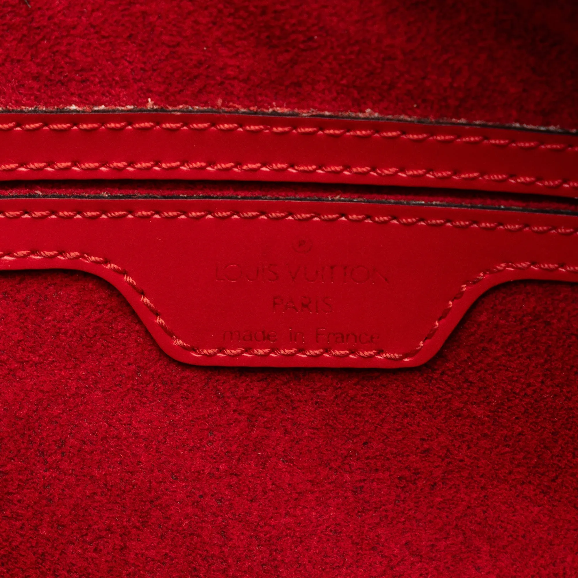 Red Louis Vuitton Epi Soufflot Handbag