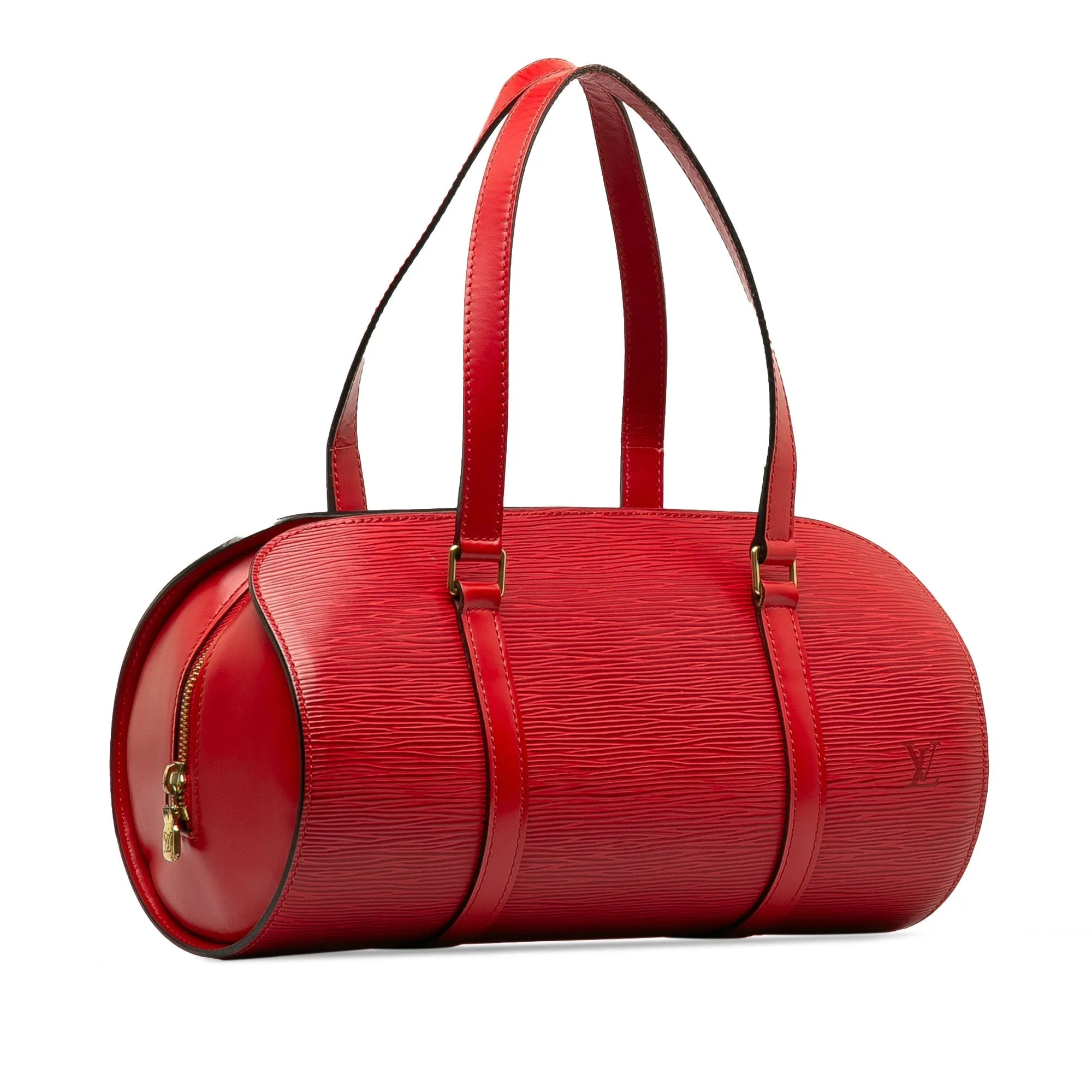 Red Louis Vuitton Epi Soufflot Handbag