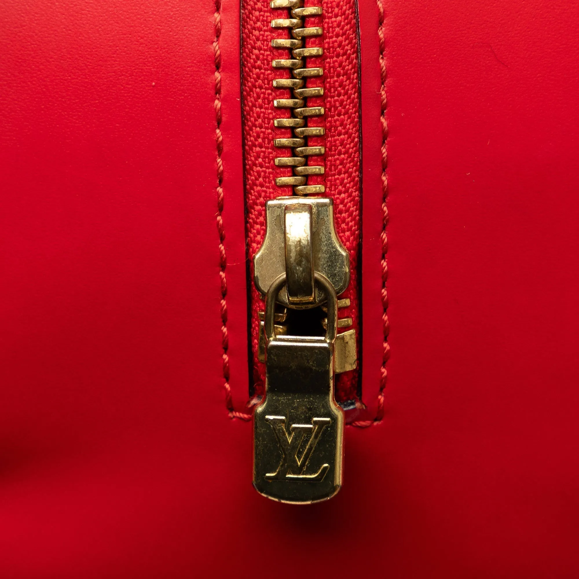Red Louis Vuitton Epi Soufflot Handbag