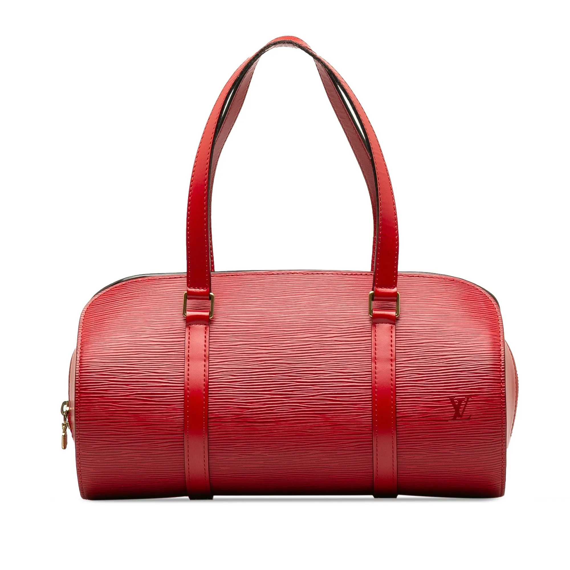 Red Louis Vuitton Epi Soufflot Handbag