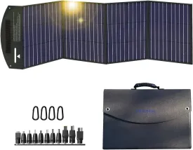 Solar Panel, 100W 18 Volt Monocrystalline Solar Panel Kits, Portable High Efficiency Solar Panel Charger, Foldable Solar Power Backup with USB 3.0/USB 2.0/DC Output for Home, Camping, RV