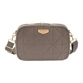 TWELVElittle Diaper Clutch 3.0 - Crossbody Diaperbag with Changing Pad, Detachable Pouch and Wipes Case. Machine Washable - Taupe