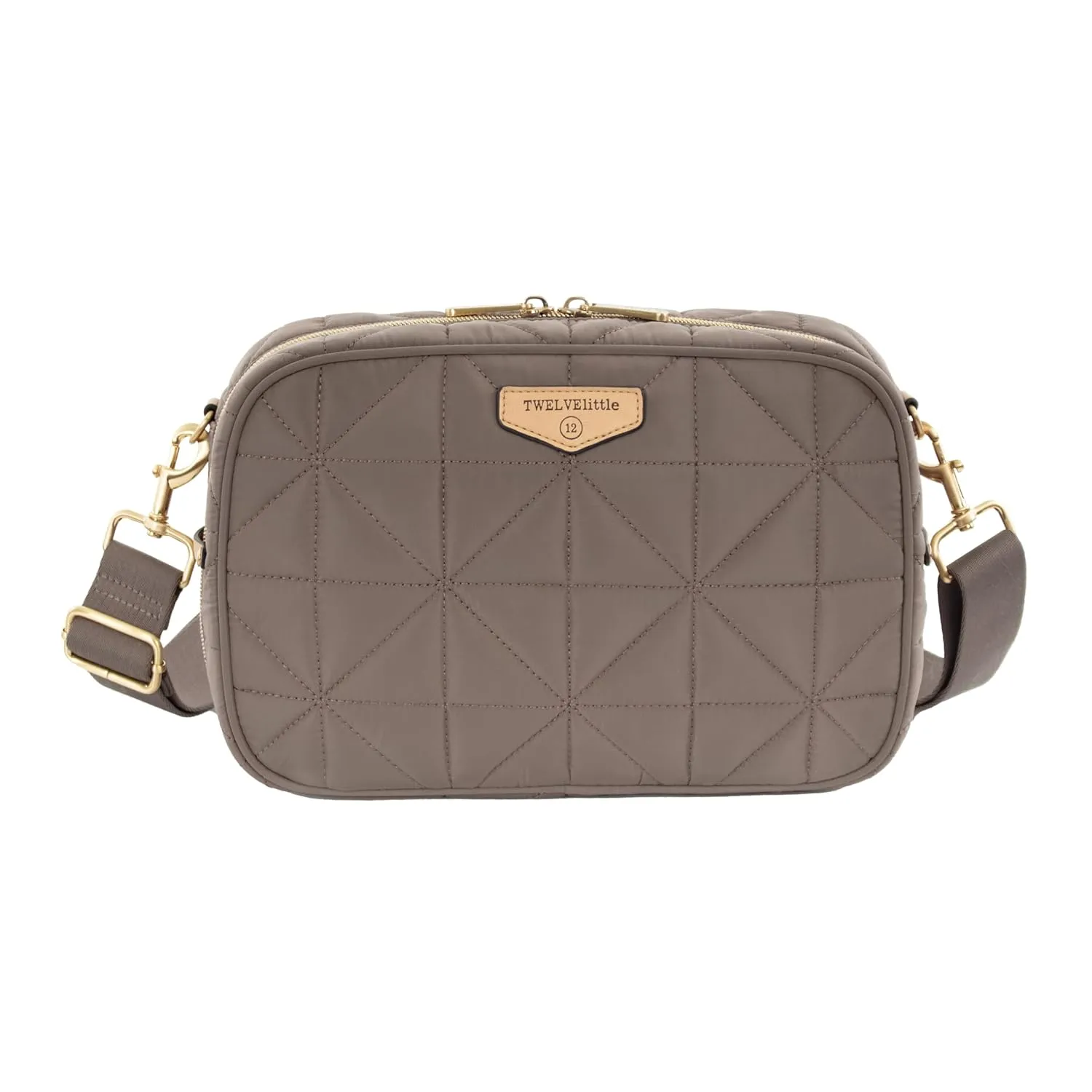 TWELVElittle Diaper Clutch 3.0 - Crossbody Diaperbag with Changing Pad, Detachable Pouch and Wipes Case. Machine Washable - Taupe