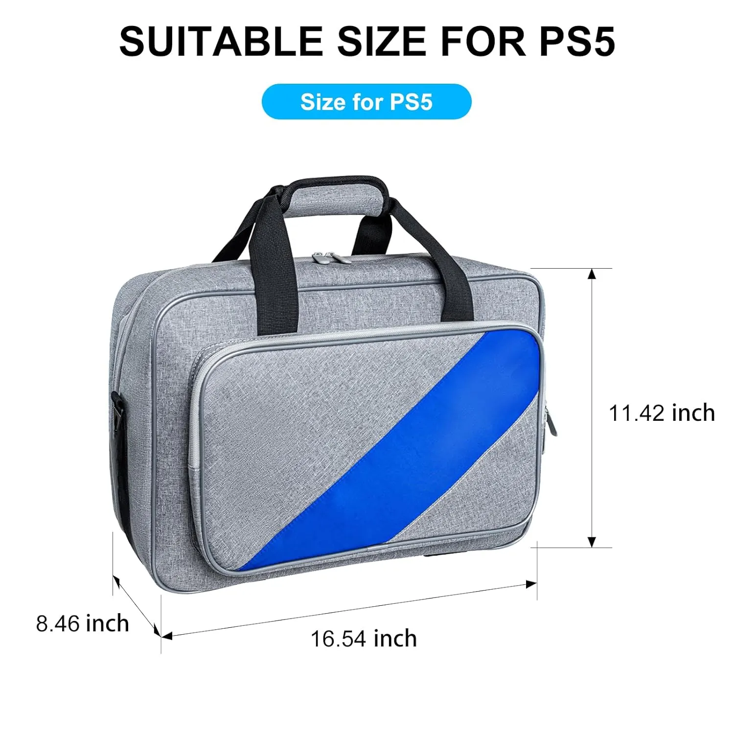 Weldilgit PS5 Carrying Case, Travel Case for PlayStation 5 Console, PlayStation Controllers& Accessories, Waterproof Thickened Protective Bag with Handle