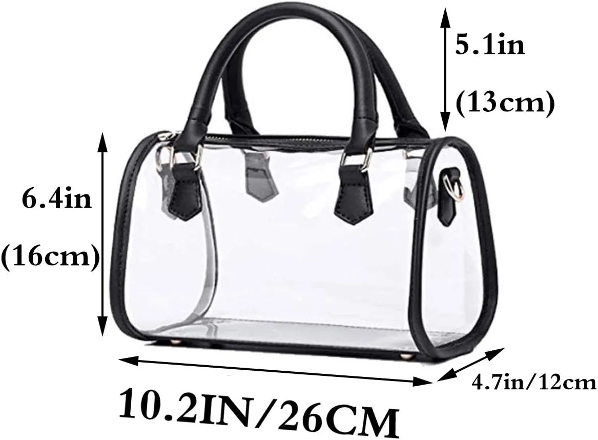 Women Purse Transparent Handbag Top Handle Shoulder Bag PVC Purse Totes Satchel