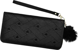 Women's Wallet, Large Capacity Zip Around Wallet Credit Card Holder Long Clutch Wristlet Purse with Wrist Strap