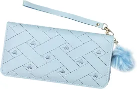 Women's Wallet, Large Capacity Zip Around Wallet Credit Card Holder Long Clutch Wristlet Purse with Wrist Strap