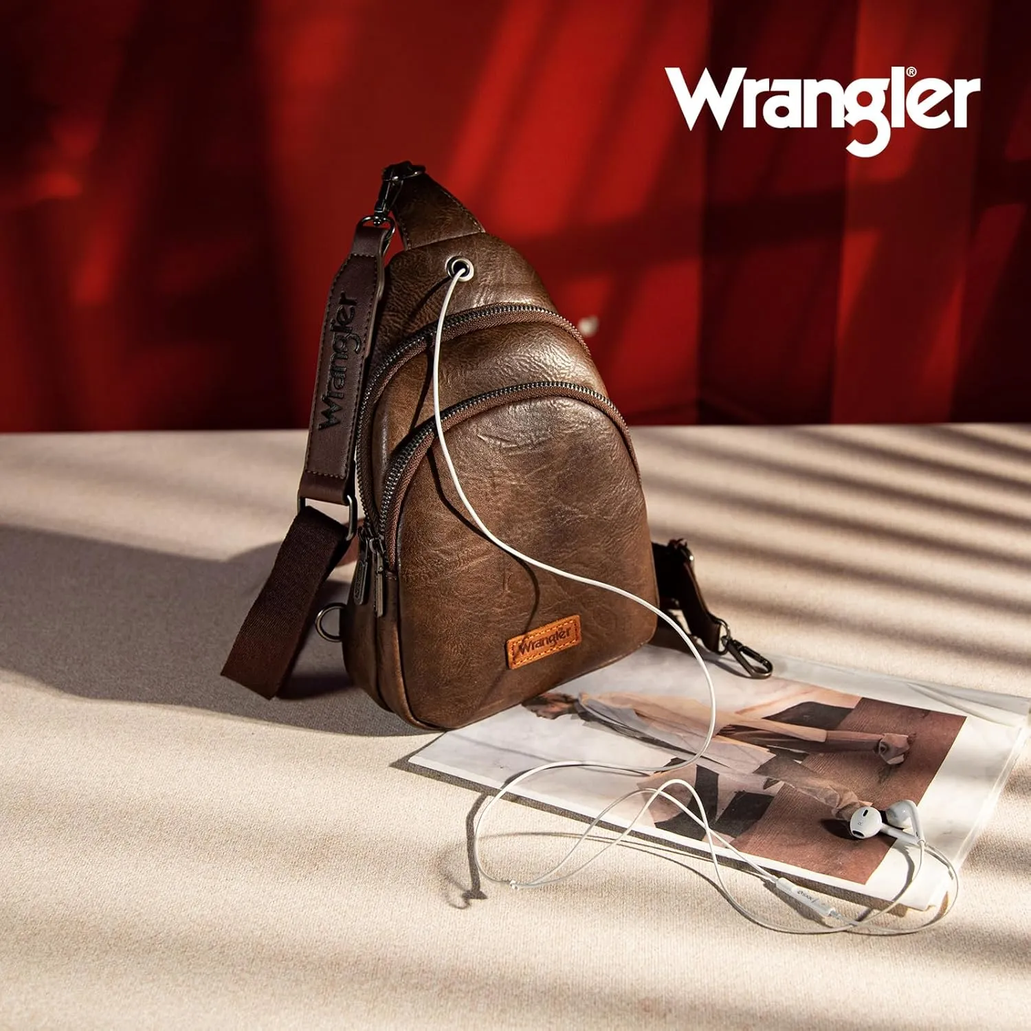 Wrangler Small Crossbody Sling Bags for Women Fanny Packs Chest Bag for Travel Gift
