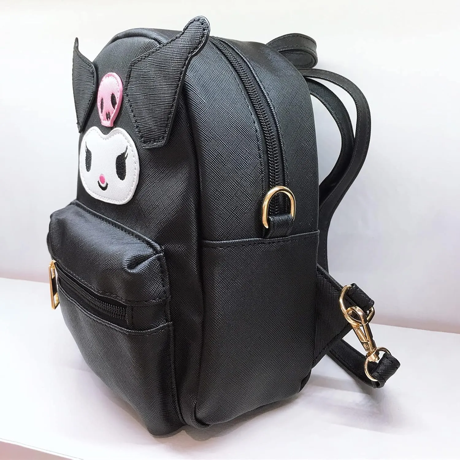 ZJYJING Cartoon Anime Mini Cute PU Backpack Shoulder Bag Backpack Handbag for Kids Girls Cosplay (Black)