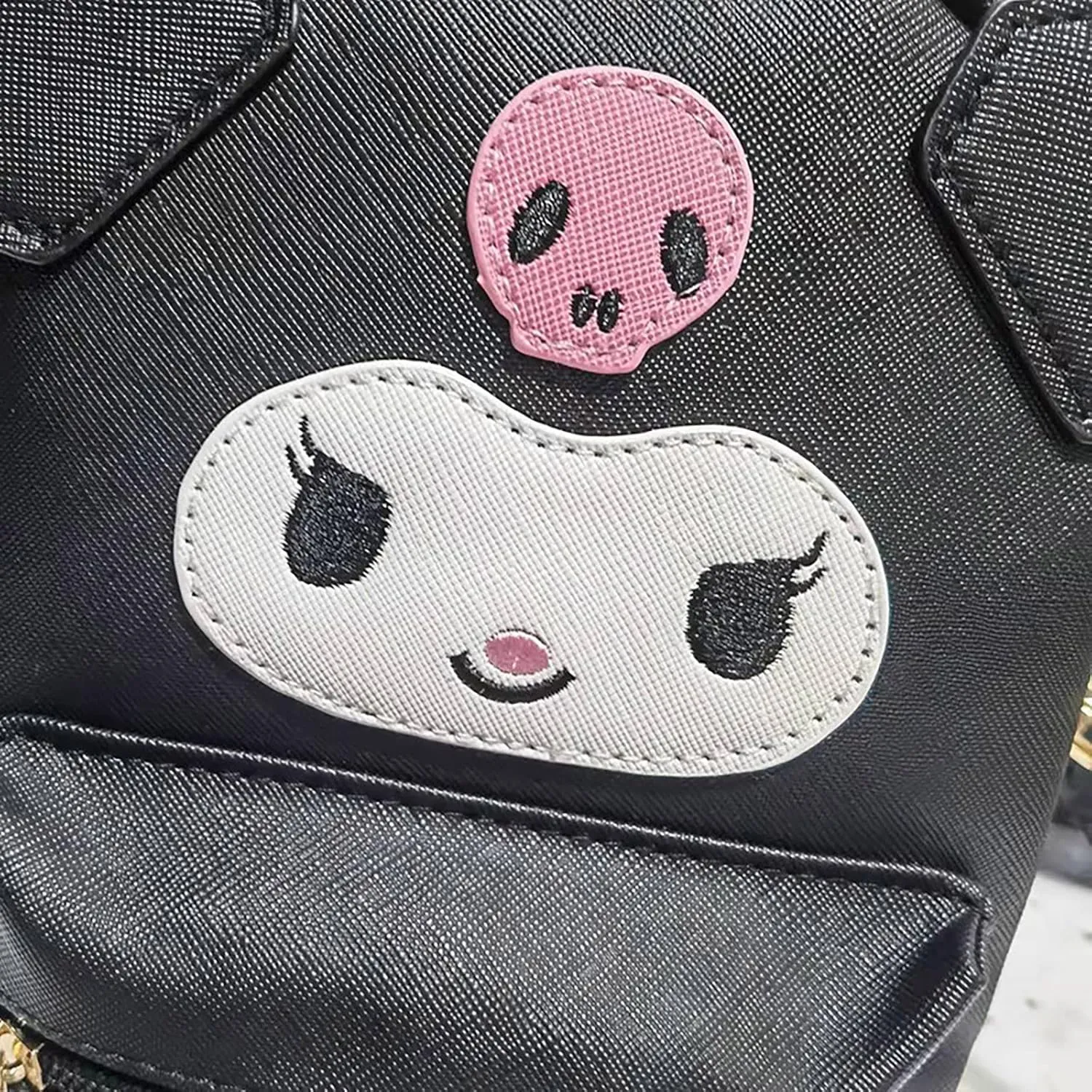 ZJYJING Cartoon Anime Mini Cute PU Backpack Shoulder Bag Backpack Handbag for Kids Girls Cosplay (Black)